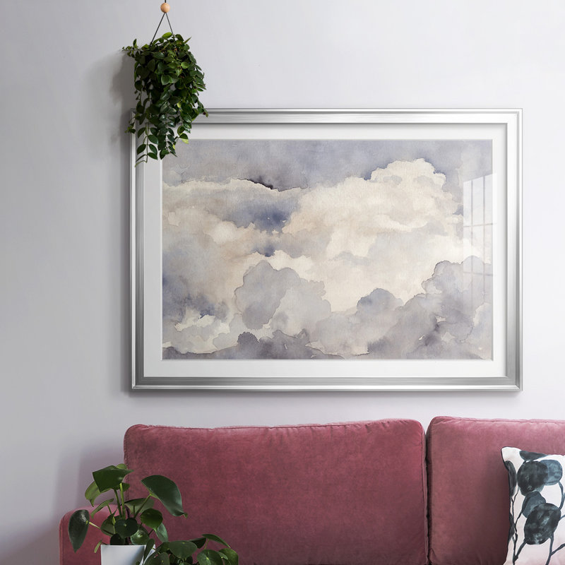 Clouds In Neutral I, reproduction d'art encadrée, Argent, H 27 po x l 39 po x P 1,5 po