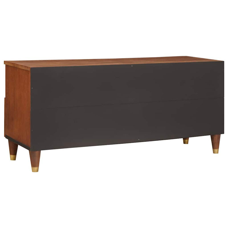 TV Cabinet with Drawer with Shelf Brown Solid Mango Wood Media Storage
