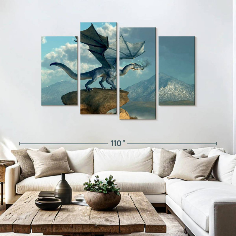 Kelan Blue Dragon, 54" H x 84" W