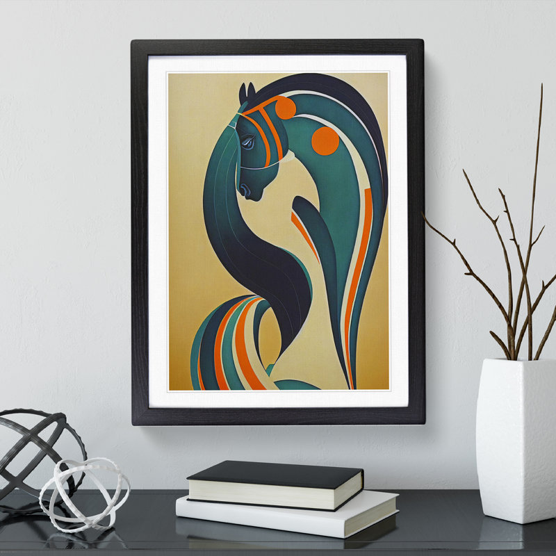 Horse No.1 - Single Picture Frame Print, Black Framed, 64cm H x 46cm W x 2cm D