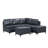 Blue Pu Leather With Square Arms Sofa