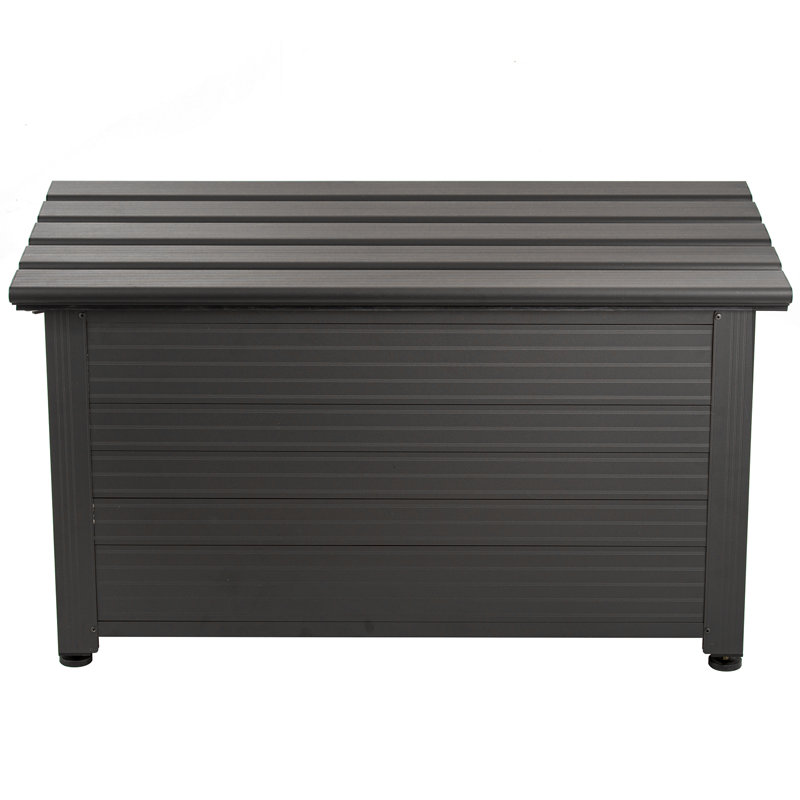 TECSPACE 35.4'' W 53 Gallons Water Resistant Metal Lockable Deck Box, Black