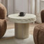 Tables basses 23,82 pouces à motifs texturés artificiels Mars pour salon, appartement, sans assemblage