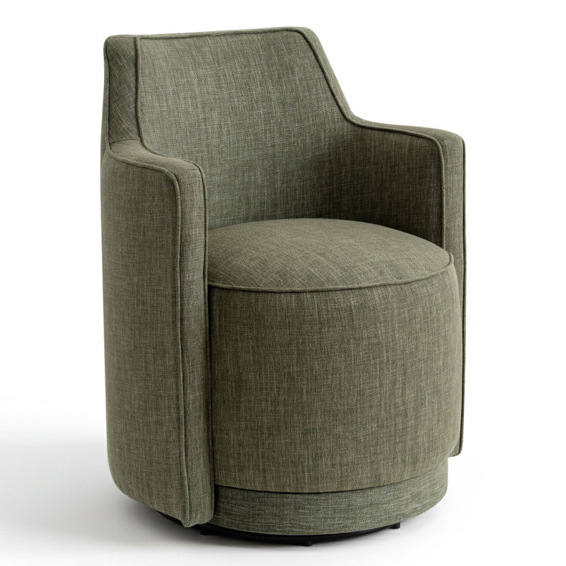 19" Upholstered Fully Assembled Swivel Dining Armchair, Green