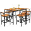 Latitude Run® 7 pièces Patio Rotin Bar Ensemble de tabourets à cadre en bois d'acacia