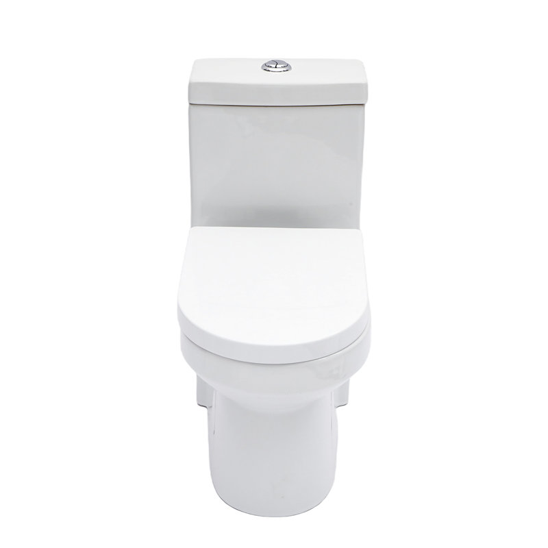 1.1/1.6 Dual Flush One Piece Ceramic Toilet, 12 - Inch Rough In, Soft Closing Seat, Siphon Jet, 800G Map, Long Term Use Smooth Surface