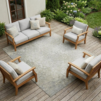 Tapis intérieur lavable antidérapant 9 pi x 12 pi beige