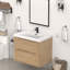 Lavabo de salle de bain 30 po à simple cuve intégrée en résine avec robinet à un trou