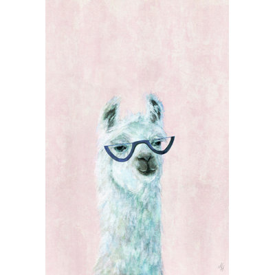'Posh Llama II' Print on Wrapped Canvas