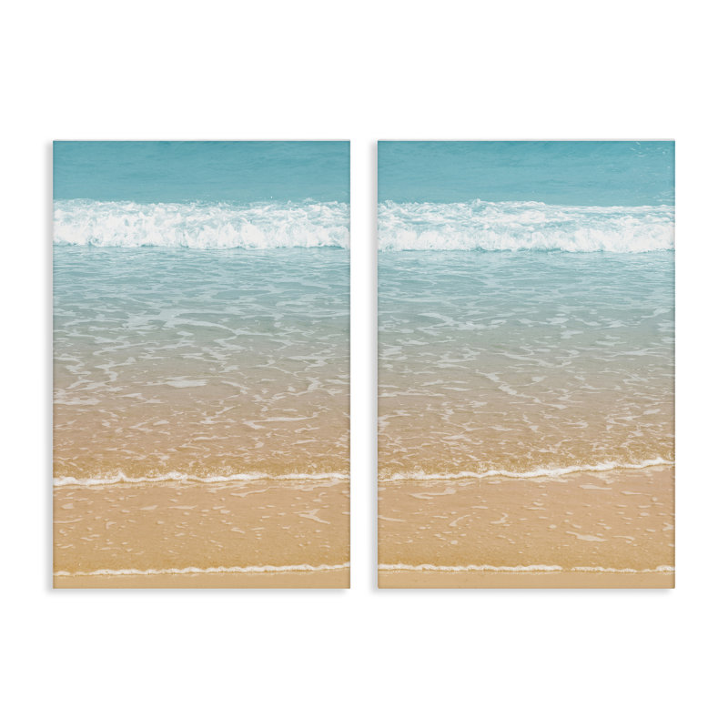 "Vivid Calming Beach Views", ensemble de 2 toiles murales par Nataly White, H 48 po x l 32 po