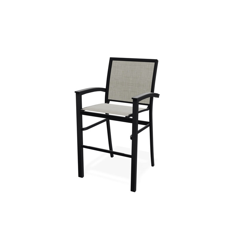 Chaise de café empilable en aluminium Bazza, Noir, Ella