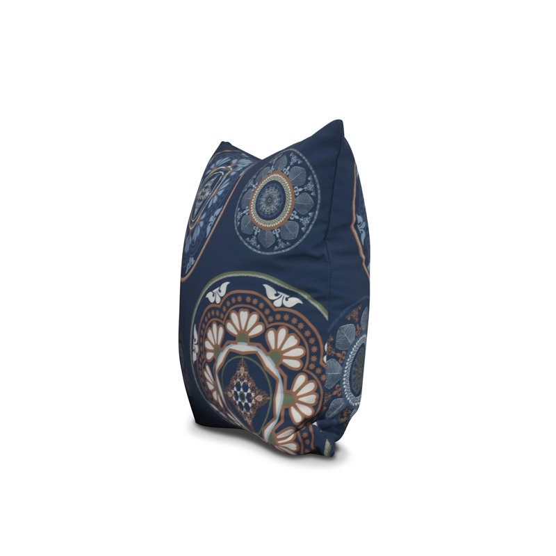 Oreiller carré HH Revival, H 16 po x l 16 po x p 2 po, Bleu
