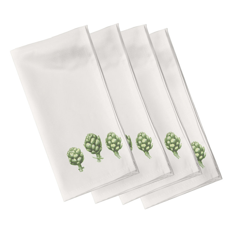 Jayapura Polyester Floral Square Napkin, Off White