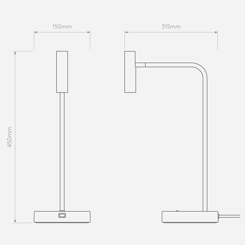 Enna Desk USB C, Matte Gold