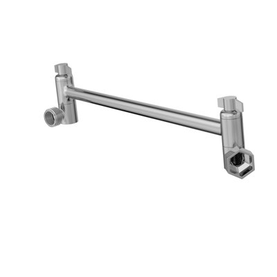 Shower Arm 16 x 1.1 x 15.3 Inch Stainless Steel 1 Piece Chrome Wall Mount