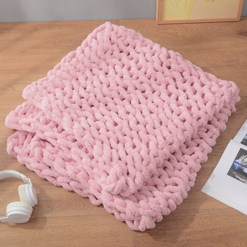 Alidiya Knitted Throw Blanket, Pink, W100 x L150cm