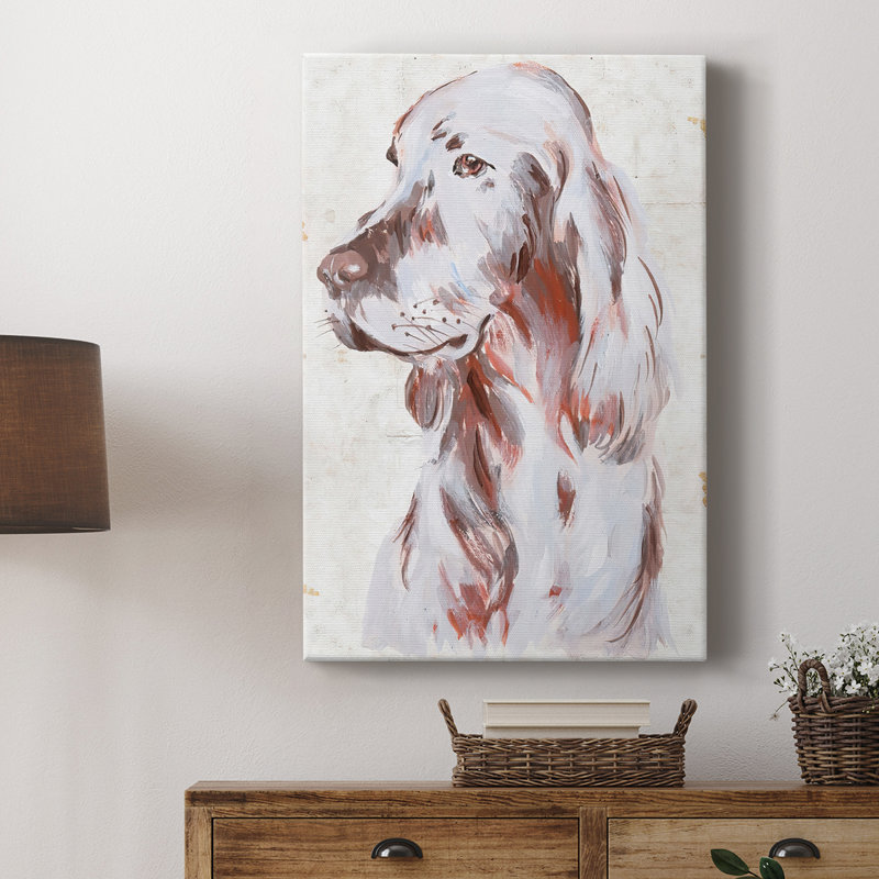 Chien assis III - galerie sur mesure, H 18 po x l 12 po