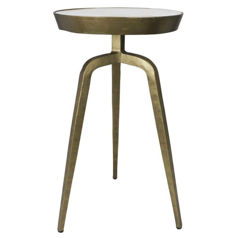 Brass and Marble End Table Set
