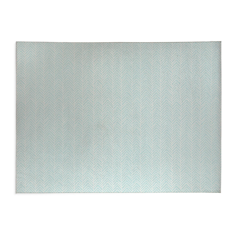 Paillasson à chevrons, L 36 po x L 60 po, Bleu clair