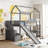 Loft Bed With 2 Drawers And Slide, House Bed With Slide-1271202018