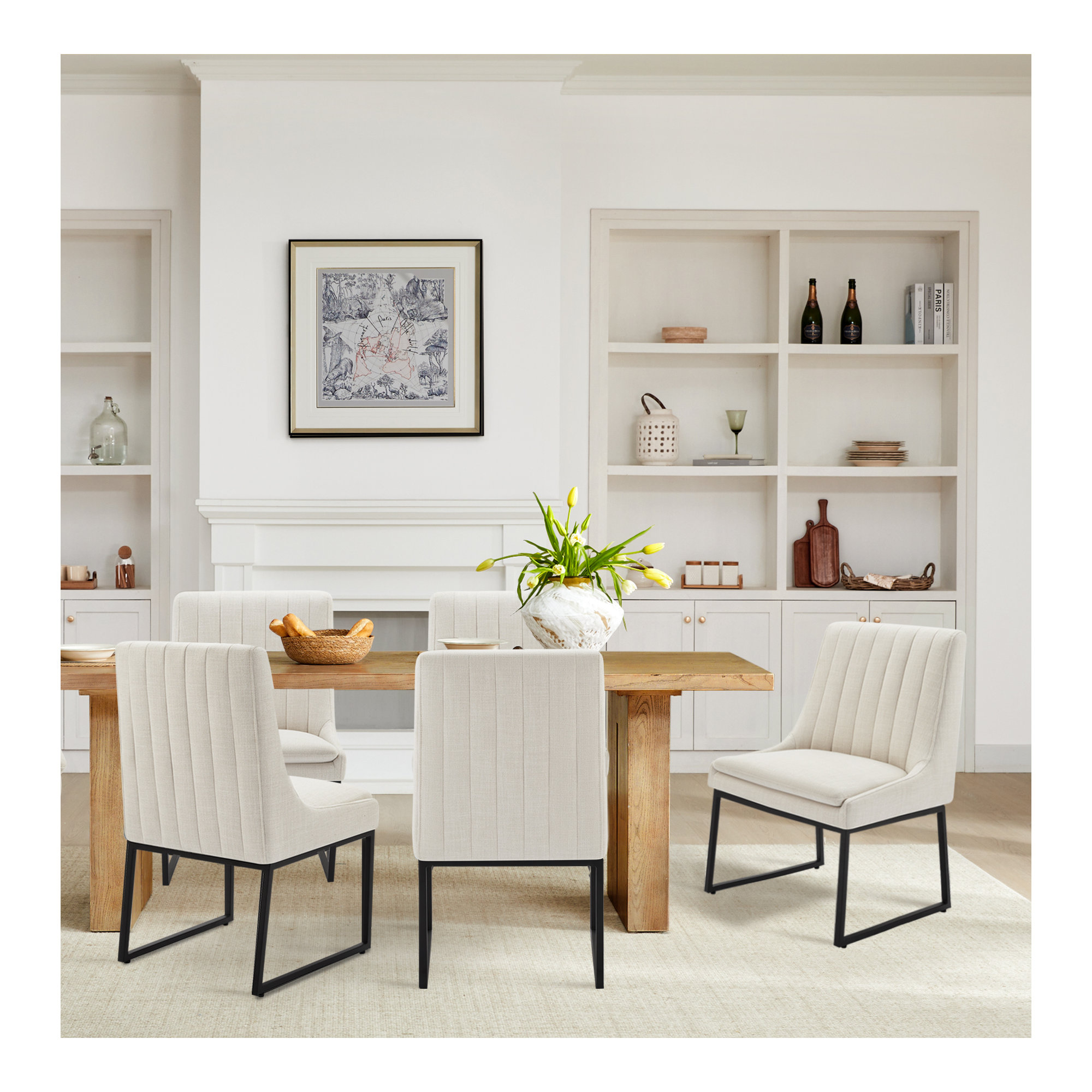 Welburn Dining Chair, Effie Linen Performance Linen