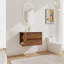 Meuble-lavabo mural 30 po avec lavabo en céramique à 2 tiroirs à fermeture en douceur