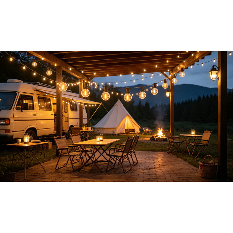 50FT G40 LED String Lights, Dimmable Waterproof, Connectable For Patio