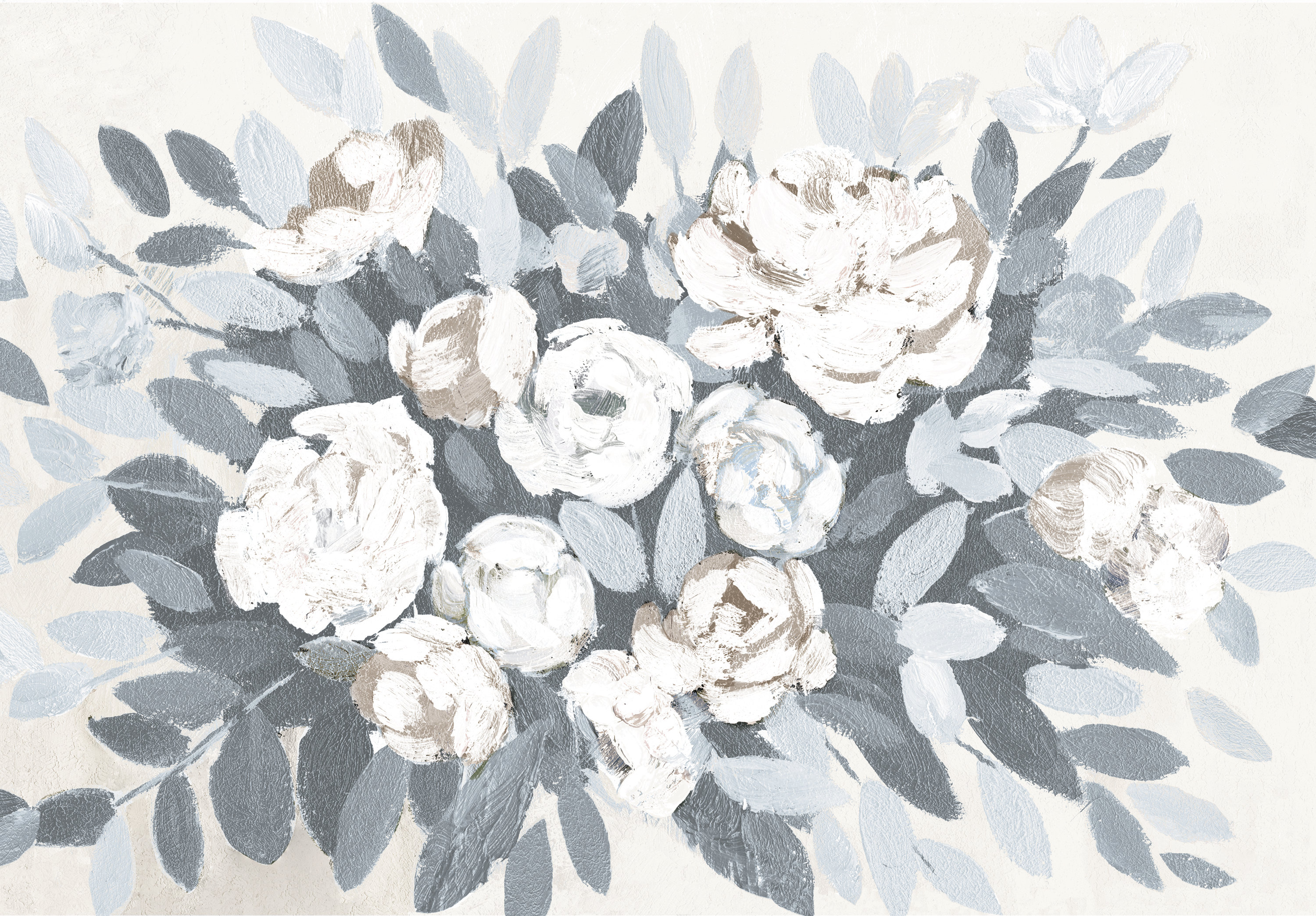 Winston Porter Neutral Flowers On Canvas Print | Wayfair