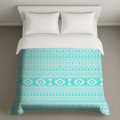 Housses de couette à motifs géométriques turquoise