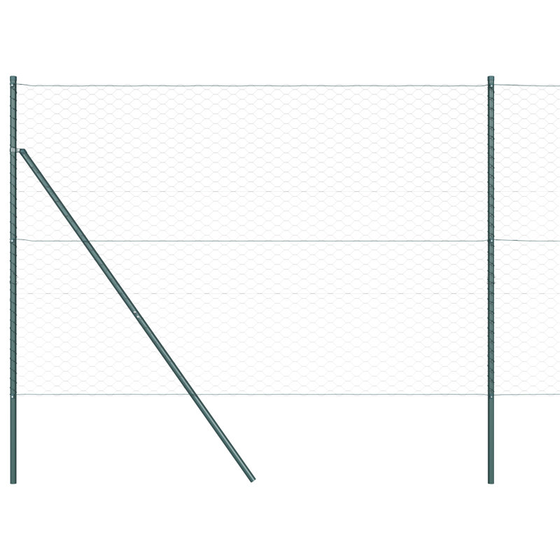 Vidaxl Hexagon Fence Grey Steel, 150cm H x 5000cm W
