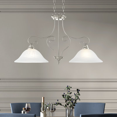 Luminaire suspendu linéaire à 2 lumières pour îlot de cuisine Aquala