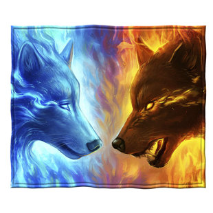 YST Howling Wolf Blanket Jungle Wild Animal Throw Blanket for