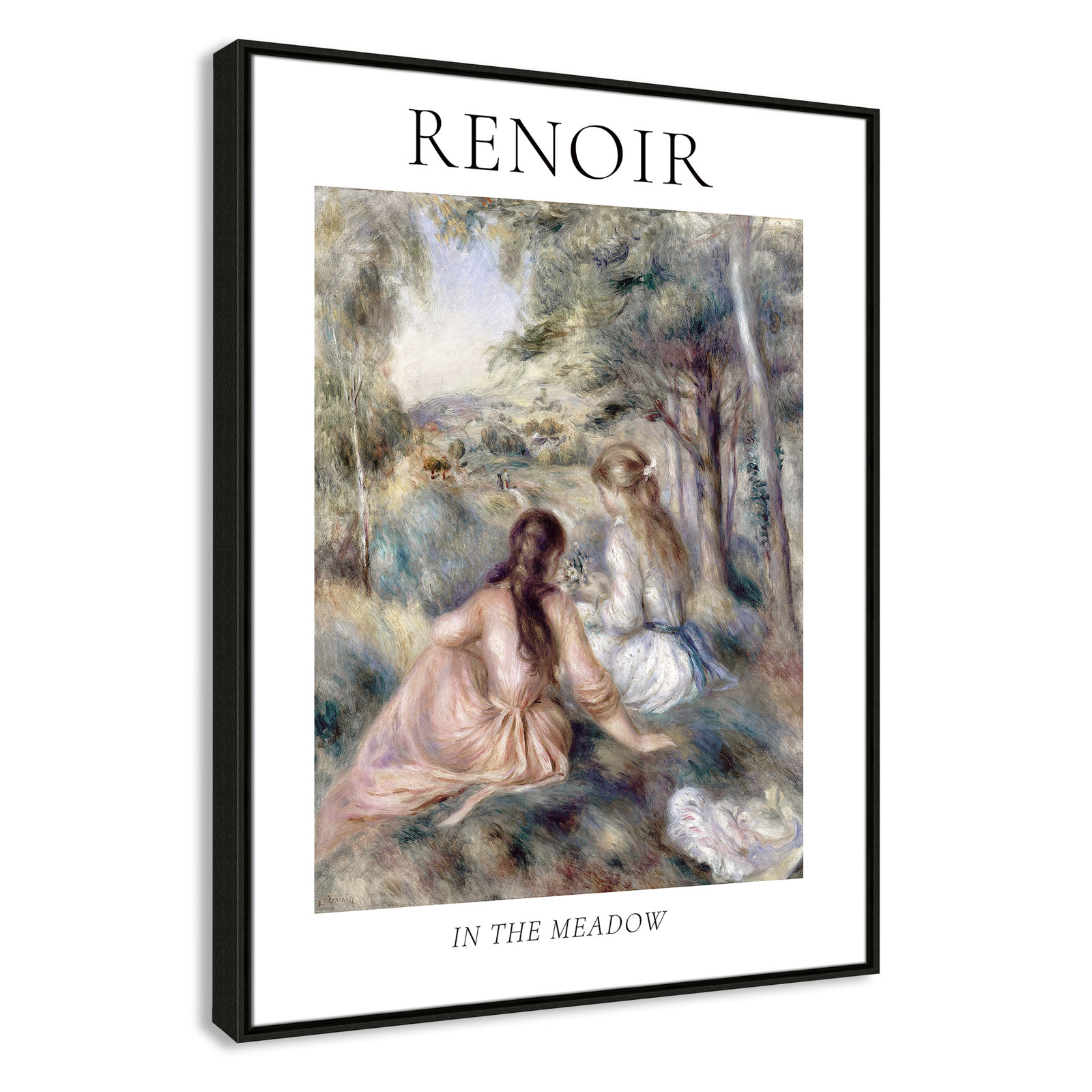 Old Masters Collection "In the Meadow" Print, Espresso Floater Frame, No, 41.5" H x 31.5" W x 2" D