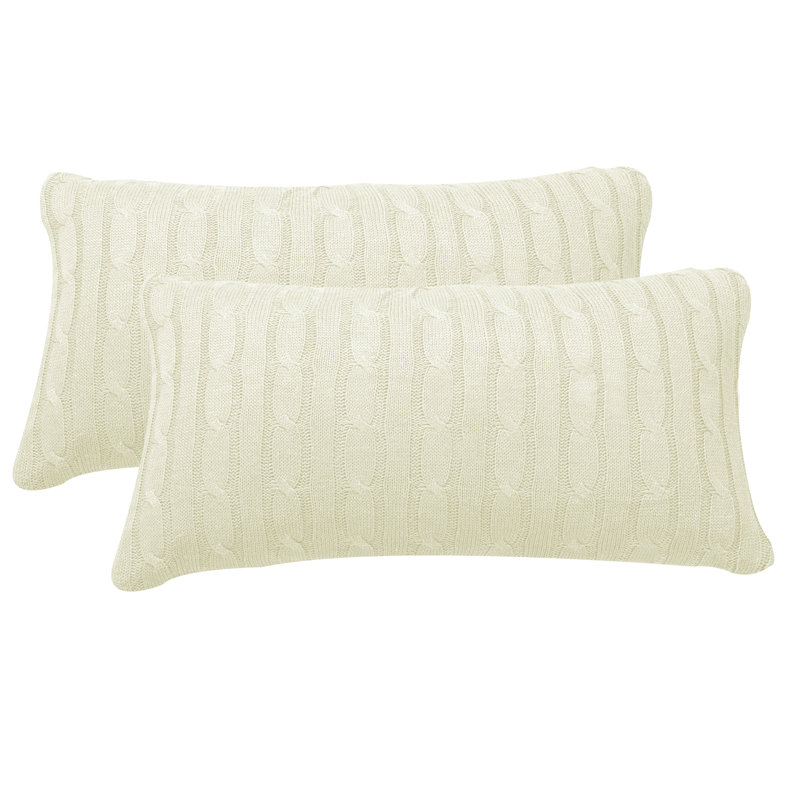 Rectangular Lumbar Pillow Cover, Antique White