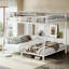 Lits gain de place, lit superposé moderne en métal blanc, format double XL/queen, pour la maison