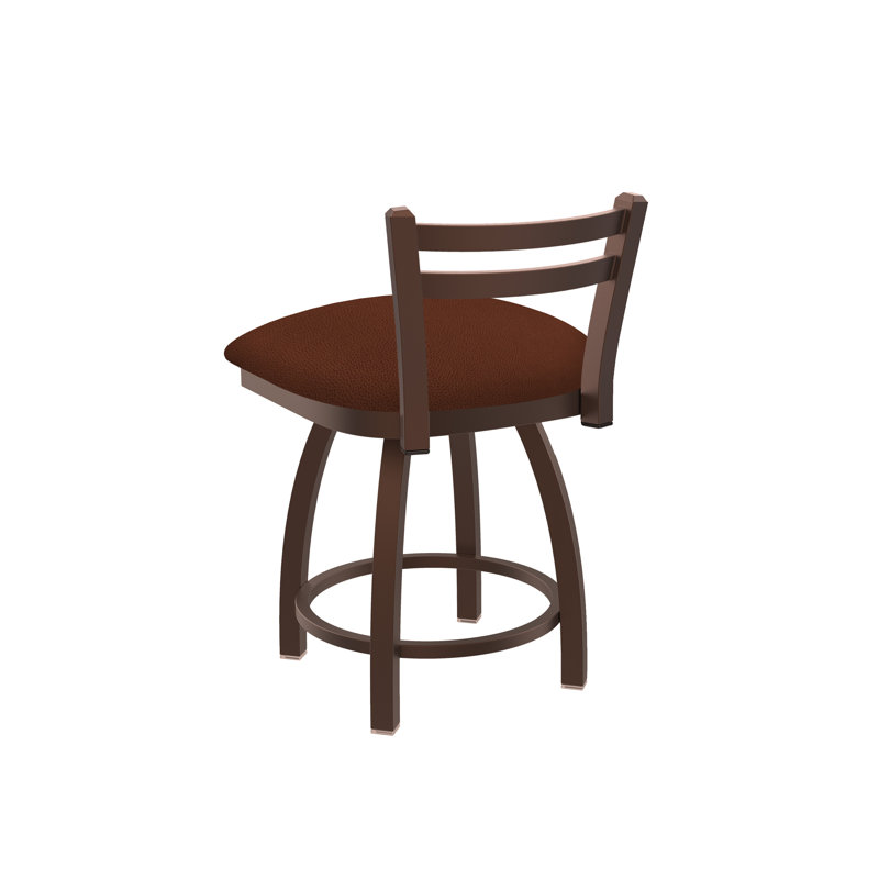 Tabouret de coiffeuse en métal Jackie, Bronze, Vinyle et rênes Adobe