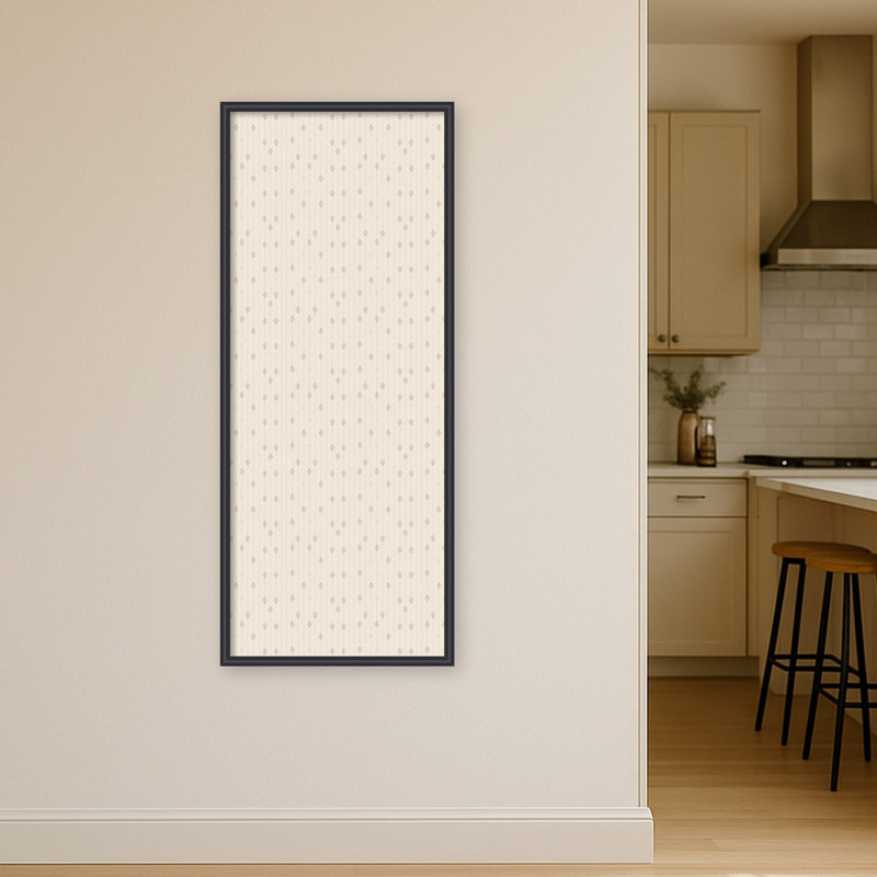 Tableau d'affichage rétro encadré en tissu, H 41 po x L 17 po