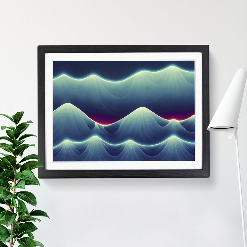 Glowing Mountain Abstract - Framed Print