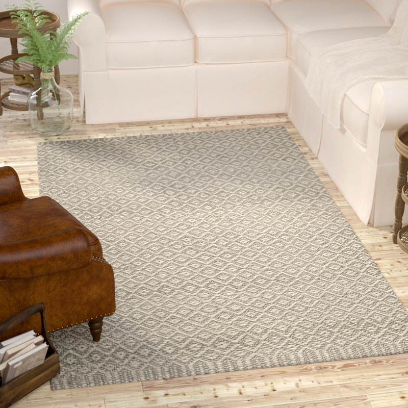 Tapis en laine / jute / sisal gris / taupe Leesport, Rectangle 4 pi x 6 pi