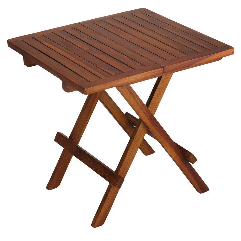 Folding Teak Small Table, Oiled Finish