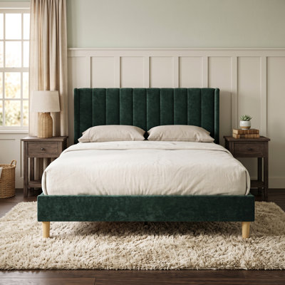 Upholstered Wingback Bed