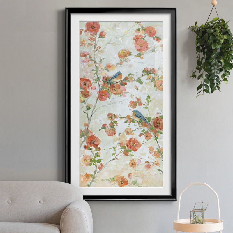 Bluebirds and Blossoms - Imprimé, Noir, H 10,5 po x l 18,5 po x P 1,5 po