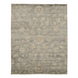 Hand Woven Cotton and Wool Floral Area Rug