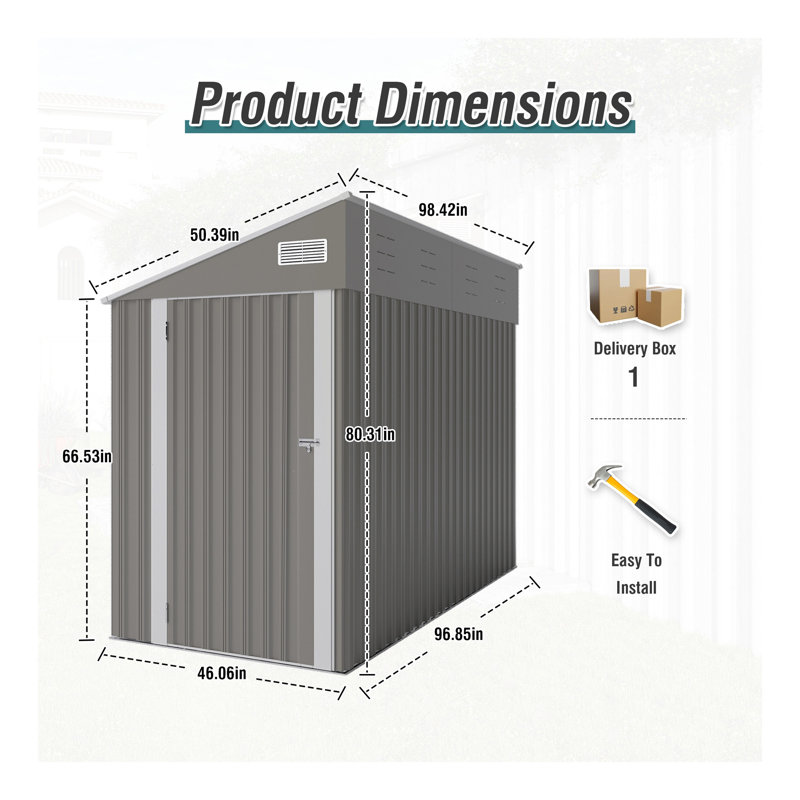 Campcraft Optional Two-Color Storage Shed, Single Hinge Door, Solid Structural Design, Good Ventilation, Surface With Protective Film, And Suitable For Various Scenarios