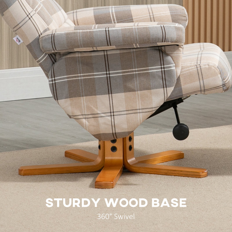Orderville Upholstered Swivel Recliner with Footstool