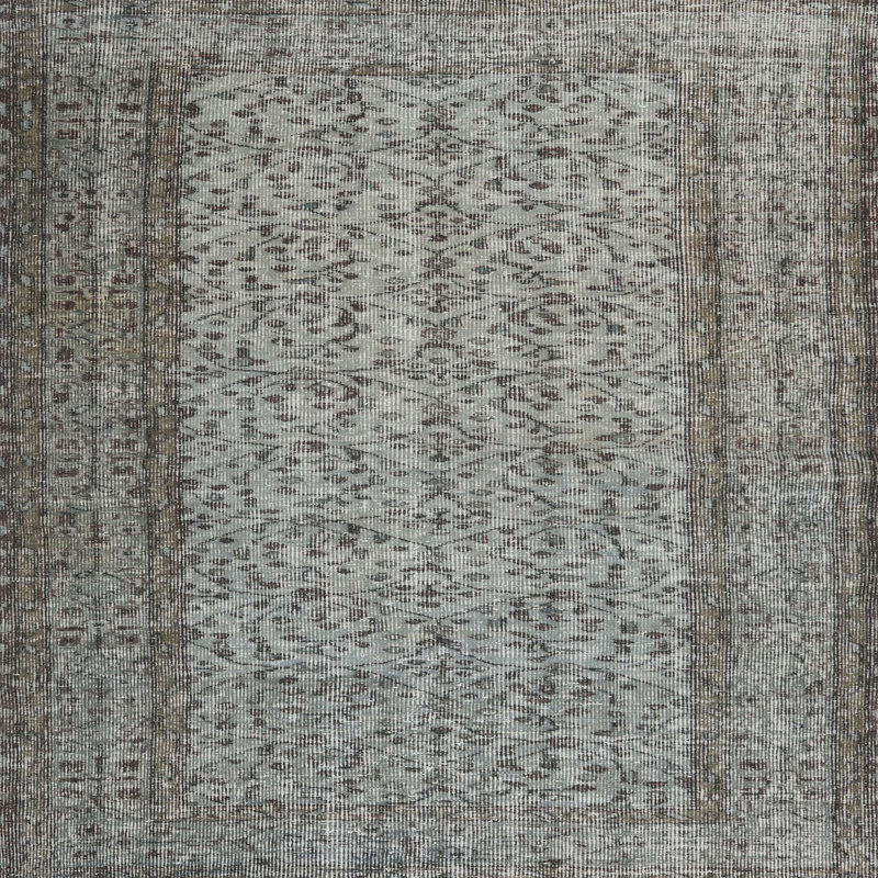 Tapis en laine gris / bleu, Rond 5 pi