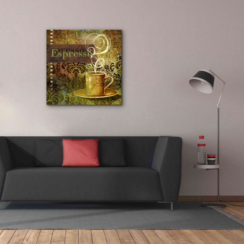 «Coffee 3 Espresso» par Viv Eisner, art mural sur toile, H 37 po x l 37 po x P 1,5 po