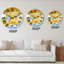 Horloge murale moderne bleue et dorée-1094667269