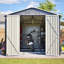 8x12 Ft Lockable Metal Garden Tool Storage, Grey, Aluminum Frame, Ample Room For Bicycles, Double Doors Quick And Easy Access To Storage Large Grey Outdoor Shed With Door, Essentials, Convenient Dual
