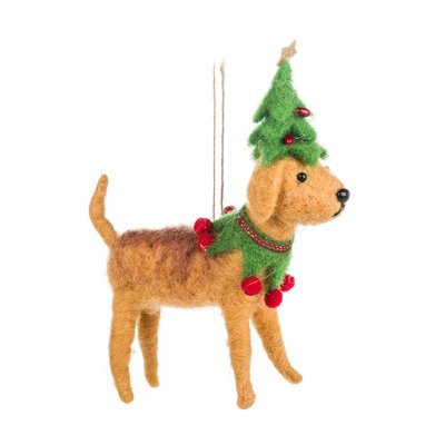 Ornement chien en costume d'arbre